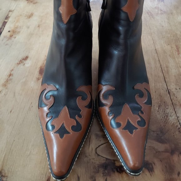 Donald J Pliner 1990's Western Couture Ankle Boots in Like New Condition - Picture 5 of 13